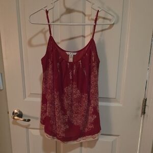 CAbi Red and White Camisole Top